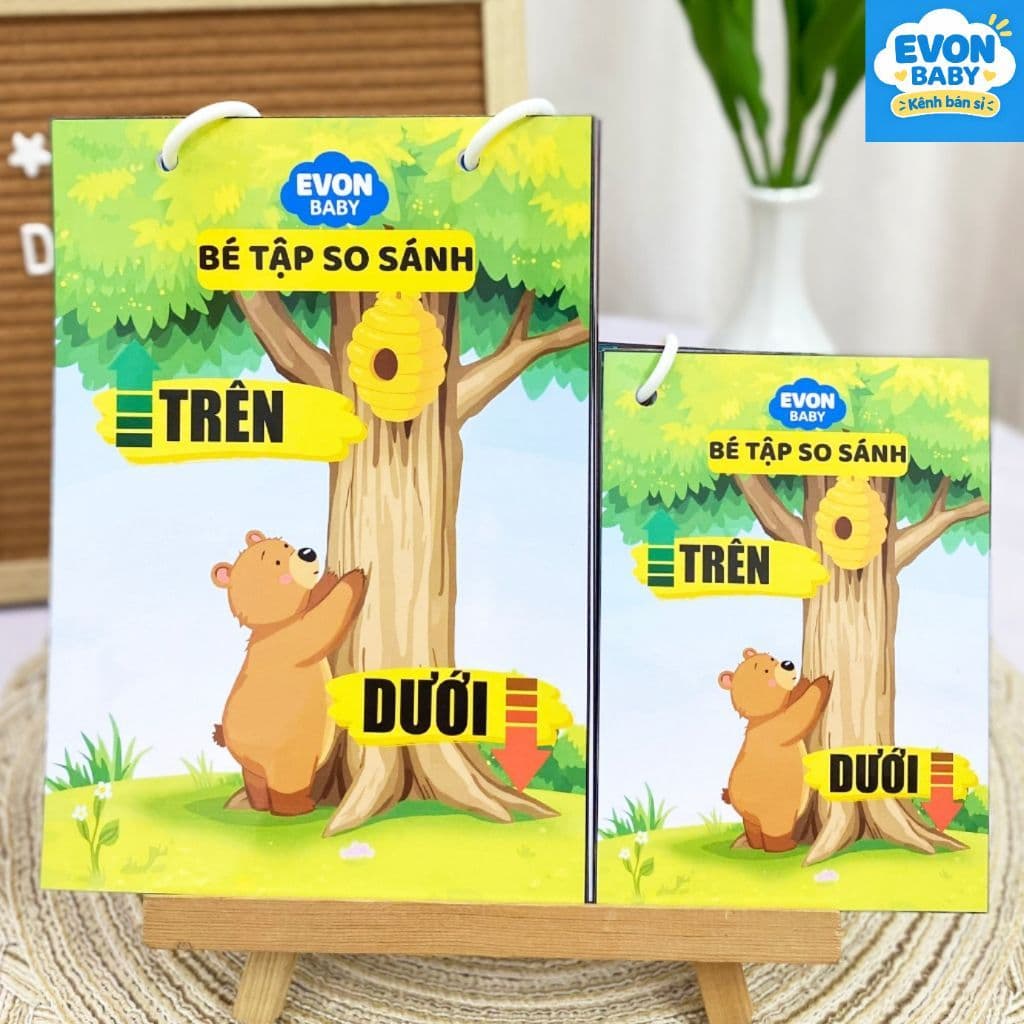 Thẻ Flash EVON BABY dạy bé tập nói - Giúp Bé Tập Nói Sớm - Bé tập so sánh - TRÊN DƯỚI