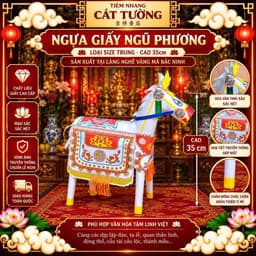 Ngựa Giấy Hàng Bắc Ninh (Cao 35cm) Cúng Quan Thần Linh, Cúng Trạng, Thánh Mẫu, Tạ Đất, Giải Hạn - Tiệm Nhang Cát Tường 3