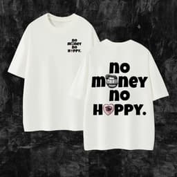 COD (Giao hàng trong 24 giờ)MIEMIE. Áo thun in cao cấp unisex NO MONEY NO HAPPY form rộng Nam Nữ 100% cotton 6