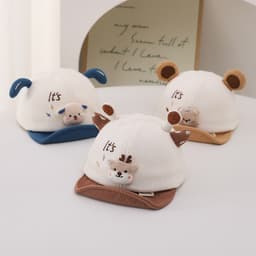 Bé Hoạt Hình Dễ Thương Động Vật Lắc Lông Cừu Màu Chặn Vịt Lưỡi Mũ Trẻ Em Thu Đông Ngoài Trời Tấm Che Nắng Mềm Viền Mũ Bóng Chày 2