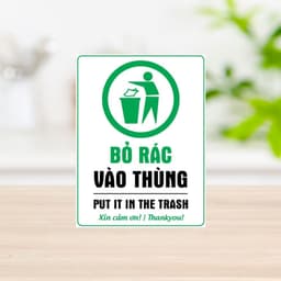 [Hỏa Tốc] Decal Dán "Bỏ Rác Vào Thùng - Put It In The Trash" Chống Thấm Nước, Bền Đẹp 5