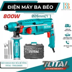 MÁY KHOAN BÚA ĐỤC BÊ TÔNG 3 CHỨC NĂNG TOTAL 800W 950W - TH309288 TH308268 TH308268-2 1