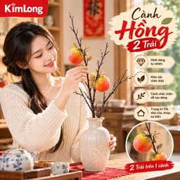 Cành Hồng Nhân Tạo Tết: Trang Trí Phòng Khách Rực Rỡ Với Hoa Giả Bình Hoa Đẹp Ngày Tết 3