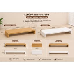 Kệ Để Màn Hình Máy Tính MDF Phủ Melamine | Kệ Nâng Màn Hình Để Bàn, Kệ Kê Màn Hình MÀU NGẪU NHIÊN LUX15 3