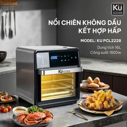 Nồi Chiên Không Dầu Kết Hợp Hấp KU Küchen PCL2228 16L Chính Hãng Đa Năng Bảo Hành 24 Tháng 8
