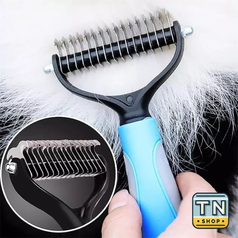 Bàn chải tẩy lông thú cưng 2 mặt, làm sạch lông nhanh chóng, gỡ rối nhẹ nhàng, mang lại thoải mái cho boss mỗi ngày.