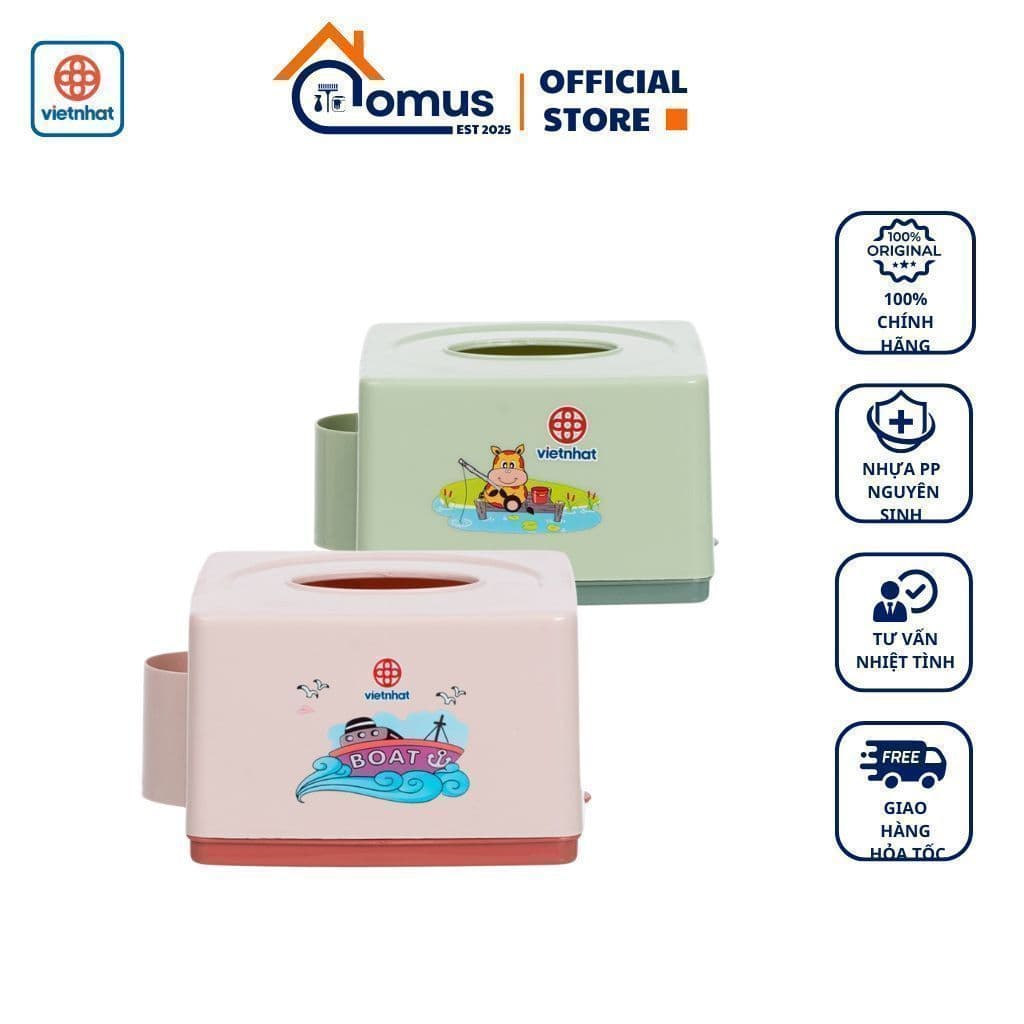Hộp Nhựa Đựng Giấy Ăn Việt Nhật 2702, Hộp Khăn Giấy Dùng Cho Gia Đình Quán Ăn - DOMUS