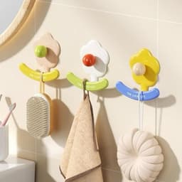 Móc dán tường chịu lực 5kg, miếng siêu dính, móc dán chịu lực loại tốt decor hiện đại hình hoa VOICON-[NHI66] 1