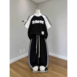 sét bộ thu đông dài tay quần dài rộng xám tiêu trơn da cá + mix áo SWEATER nỉ xám tiêu -BAD GIRLL -HIEN09 6