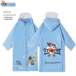 Áo Mưa Có Ngăn Đeo Cặp Hoạ Tiết Hoạt Hình Dễ Thương Dành Cho Bé Đi Học Mùa Mưa 6