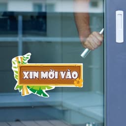[Hỏa Tốc] Decal Dán "Xin Mời Vào" Thiết Kế Khung Tre Độc Đáo, Chống Thấm Nước, Bền Đẹp 3