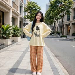 Áo thun giấy cổ tròn dài tay thu đông vải thun giấy xước mỏng mát in hoạ tiết cổ gái đeo kính đen ngầu  TG GAI1 0 85 6