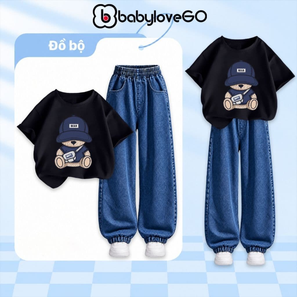 Đồ bộ bé trai BabyloveGO, set quần áo cho bé trai đi học, đi chơi phong cách Hàn Quốc