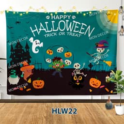 Có 2mx3m Phông Nền Halloween - Tranh vải trang trí Halloween Phông nền In Bạt chụp ảnh Phông checkin Halloween 9