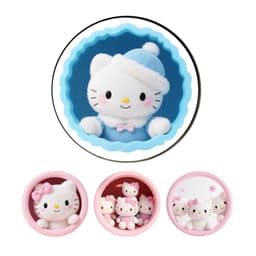 HỎA TỐC Decal Dán Xe Hơi Hình Hello Kitty 3D Dễ Thương Chống Thấm Nước 1