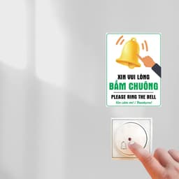 [Hỏa Tốc] Bảng Decal "Xin Vui Lòng Bấm Chuông - Please Ring The Bell" Chống Thấm Nước, Bền Đẹp 2