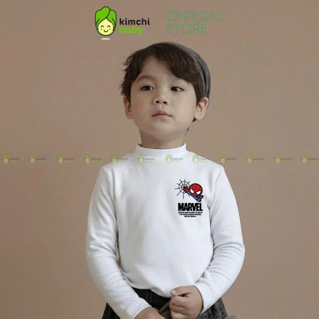 [10-29KG] Áo giữ nhiệt bé trai cao cấp KIMCHIBABY cổ cao 3p DÀY MỊN SIÊU ẤM dài tay cho bé mặc thu đông ACL601