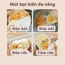 Mút Rửa Chén Bát Ăn Dặm Dạng Nén Hogokids Chất Liệu Bột Gỗ Tự Nhiên 3