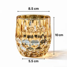 [ GOCHY ] Bộ 6 Ly Thủy Tinh GOCHY HOME 300ml Vân Ong Dập Nổi 3D, Cốc Uống Nước Soda-Lime Không Chì, Dày Dặn Sang Trọng- Mix Vàng 2