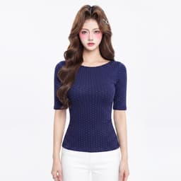Áo Thun Nữ Chấm Bi Kiểu Tay Lửng Phong Cách Y2K A51601 7 - Sam botique 5
