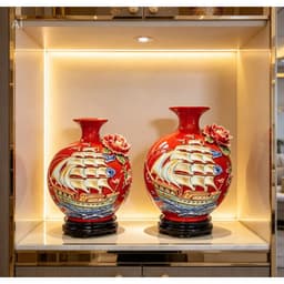 [TẶNG ĐẾ VÀ HỘP QUÀ] Bình Hút Lộc TBXG đắp nổi RỒNG VIỆT, Bình tài lộc Bát Tràng cho mệnh hỏa, thổ 5