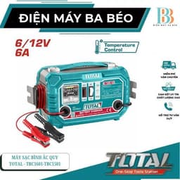 Máy sạc bình ắc quy cho xe máy và ô tô 12V/24V Total TBC1601-TBC1501 1