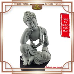 Tượng Hư Không Thiền Phật an nhiên đá sa thạch ST0376 - Tượng phật tĩnh tâm tạo hình rỗng 3