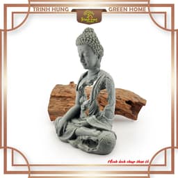 Tượng Hư Không Thiền Phật xúc địa thủ ấn đá sa thạch ST0377 - Tượng phật deco, trang trí 6