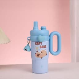 Bình Giữ Nhiệt Hoạ Tiết CAPYBARA Thể Tích 850ml , Có tay cầm và ống hút dễ thương 6