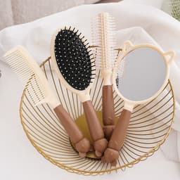 Bộ 4 Món Gương Trang Điểm Lược Chải Tóc Phong Cách Hàn Quốc Họa Tiết Mèo Dễ Thương Gương, Lược, Gỡ Dối Đầy Đủ Có Sỉ 7