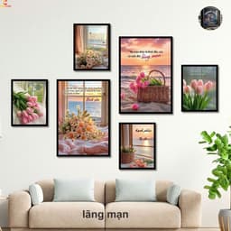 SET 6 Tranh Dán Tường Fomech Bóng CoriHome, Decor Phòng Khách, Phòng Ngủ, Spa, Phòng Nail, Mi 1