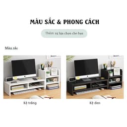 Kệ màn hình máy tính kết hợp giá sách sắp xếp gọn gàng bàn làm việc thương hiệu LUX09 4