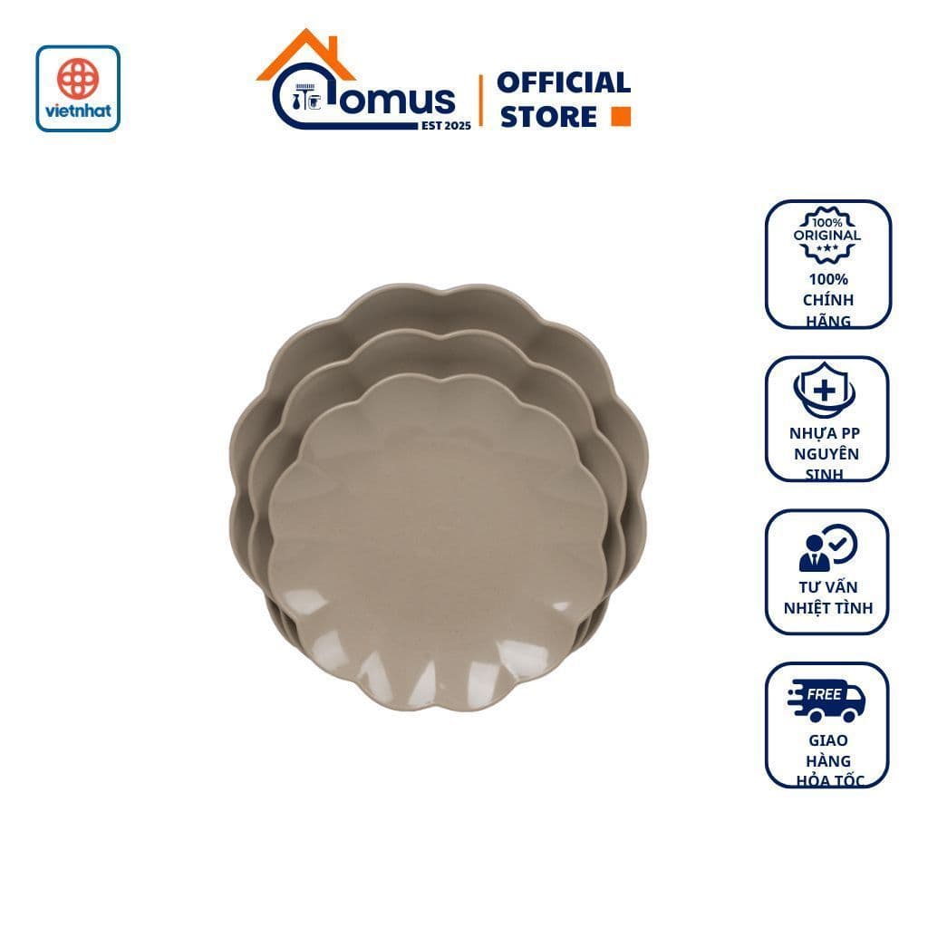 Đĩa Phíp Việt Nhật Đựng Thực Phẩm 1278/1279/1280, Đĩa Nhựa Hoa Văn Bền Đẹp - DOMUS