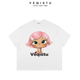 [Ver.2.2] Áo Thun Boxy Local Brand VEQISTU "Chibi Girl", Áo Thun Unisex Form Rộng 250GSM Cotton 8