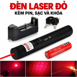 Đèn Laser 303/009 Kèm Pin 18650, Sạc Và Đầu Chiếu Hiệu Ứng, Tùy Chọn 2 Màu 9