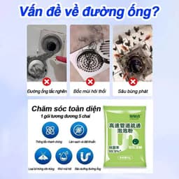 (Combo 10 Gói) Thông Cống Bọt Bong Bóng Sinh Học - Ngăn Ngừa Tắc Nghẽn, Khử Mùi Hôi, Phù Hợp Nhiều Loại Đường Ống 1995 5