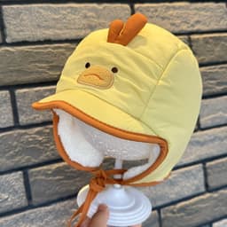 Mũ Lưỡi Trai Cho Bé Lót Lông Cừu Hình Thú Gấu Thỏ Vịt Dễ Thương Ấm Mùa Đông Có Dây Buộc 1-6 Tuổi - Kho Sỉ Gia Dụng Alulu 7