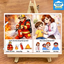 Thẻ flash dạy bé tập nói EVON BABY - Giúp Bé Tập Nói Sớm - Mẹ hỏi bé - Ai ĐANG LÀM GÌ? 9
