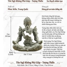 Tượng Ngộ Không đấu chiến thiền tâm đá sa thạch ST0375 - Tượng tôn ngộ không phá giáp ngồi thiền 2