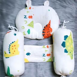 Bộ gối chặn bông vải muslin cao cấp chống giật mình cho bé sơ sinh - Gối lõm chống bẹp đầu cho bé hàng Việt Nam 1