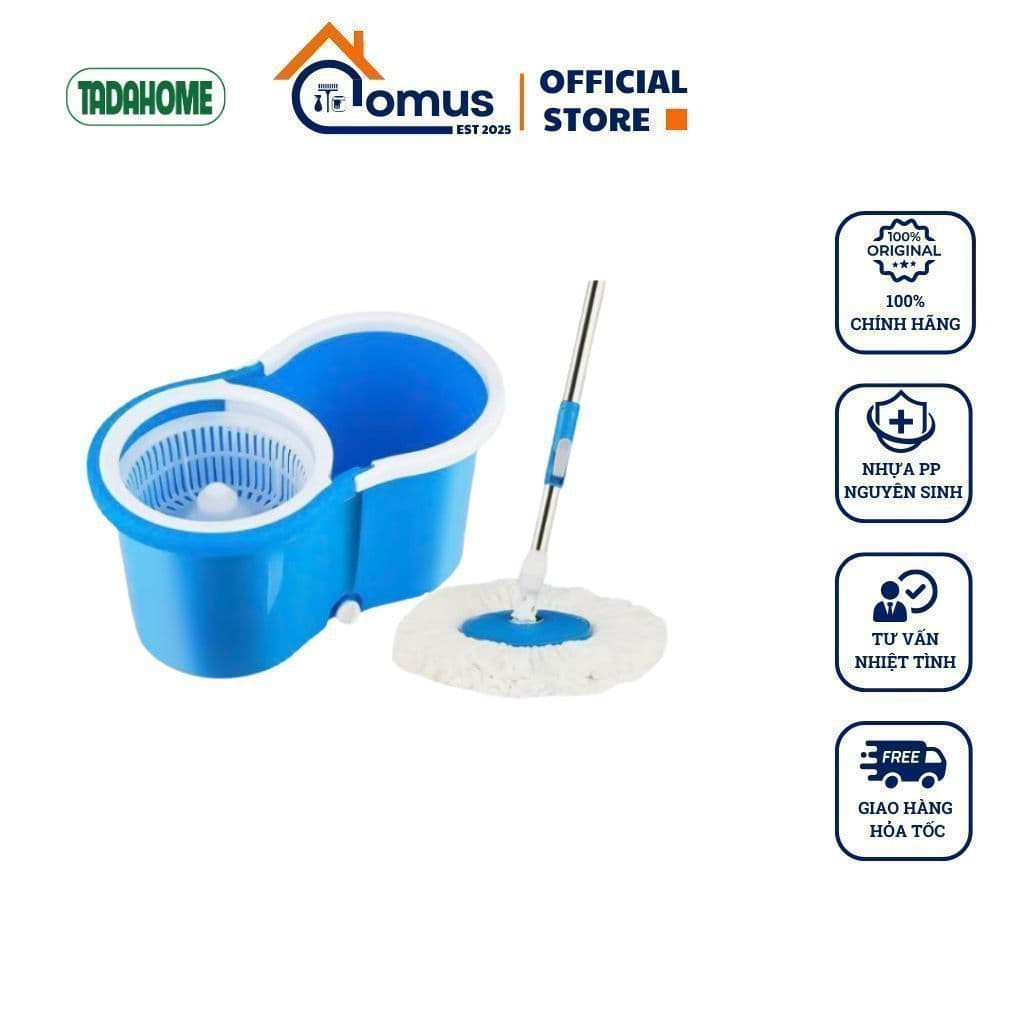 Bộ Lau Nhà Tự Vắt 360 Độ TADAHOME, Cây Lau Nhà, Chổi Lau Nhà Có Lồng Vắt Khô Tiện Lợi - DOMUS