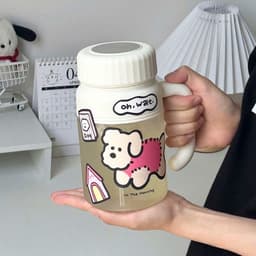Bình Nước Học Sinh / Văn Phòng 1000L Nhựa An Toàn Chống Tràn Hình Chó Mèo bb VOICON-[DA66] 8