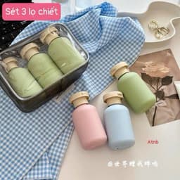 Sét 3 Lọ CHIẾT Mĩ Phẩm 100ml Tặng Túi Đựng Miệng Rộng Tiện Lợi Đi Du Lịch Công Tác Màu Pastel Xinh Xắn VOICON-[TTA11] 6