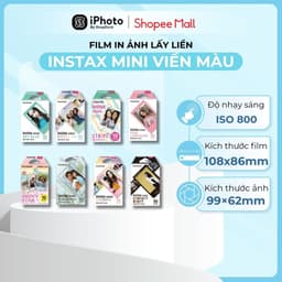 Film Chụp Ảnh Lấy Liền Instax Mini - Viền Màu Dùng Cho Máy Ảnh Instax Mini 12, Mini 13 Mini Evo 1