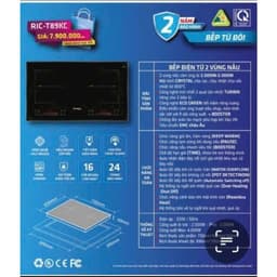 Bếp từ đôi Rudiger RIC-T89 KC  Made in Malaysia bảo hành 2 năm chính hãng tại nhà 1