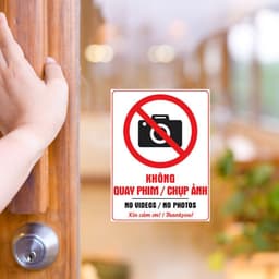 [Hỏa Tốc] Decal Dán "Không Quay Phim / Chụp Ảnh - No Videos / No Photos" Chống Thấm Nước, Bền Đẹp 4