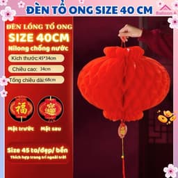 Combo 30/50/100 Đèn lồng đỏ tổ ong mini nilong treo trang trí lễ Tết, Tết nguyên đán, rằm Trung thu 8
