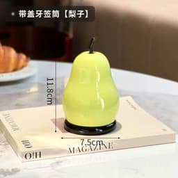 Hộp đựnġ tăm hình quả táo  lê  sáng bóng có nắp đặt bàn decor phòng khách VOICON-[DA72] 6