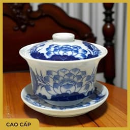 Bộ đồ thờ Rồng Việt cao cấp - Gốm sứ xanh Tài Lộc đẹp cho bàn thờ gia tiên, thần tài 4