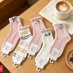 Set 10 Đôi Tất  Cổ Cao Trẻ Em Cotton Cho Bé Từ 1-12 Tuổi Hoạ Tiết Đáng Yêu Phù Hợp Bé Trai Và Bé Gái 4